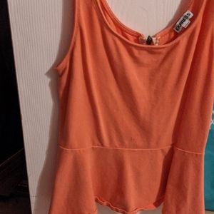 Express Coral With Zipper Back Tank!!